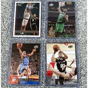 Lot Of 4 Trading Cards NBA Basketball Barkley Westbrook Duncan Garnett Top Load